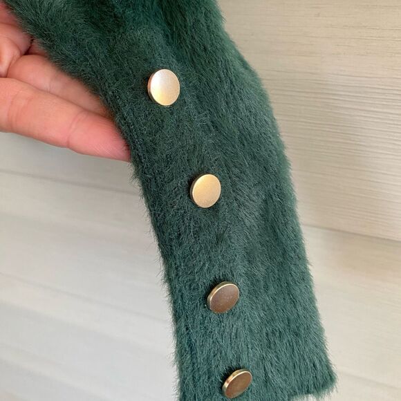 BAILEY 44 Gorgeous Green mock Neck Sweater cropped soft Luxurious Texture sz XS - Picture 7 of 16